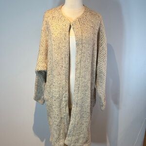 P.G.E vintage open front long cardigan oatmeal wool blend size small